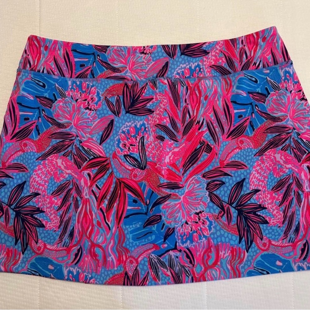 Lilly Pulitzer Luxletic XL Skort A Jungle In Here Blue Peri UPF 50+ EUC 011599 - Picture 5 of 9